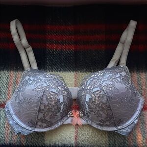 Purple Lace Underwire Push-Up Bra